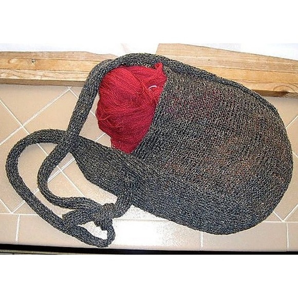 Habu Textiles Knitting Kit Setsuko Torii Silk Linen Shoulder Bag Color 116 Brown - Picture 3 of 3